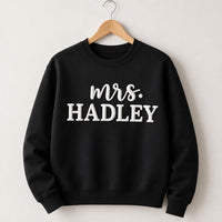 Personalized Bride Puff Print Sweatshirt, Future Mrs Last Name Shirt, Bridal Engagement Crewneck, Name Crewneck, Custom Gift for Bride