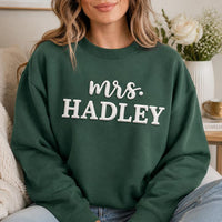 Personalized Bride Puff Print Sweatshirt, Future Mrs Last Name Shirt, Bridal Engagement Crewneck, Name Crewneck, Custom Gift for Bride