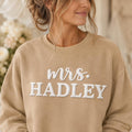 Personalized Bride Puff Print Sweatshirt, Future Mrs Last Name Shirt, Bridal Engagement Crewneck, Name Crewneck, Custom Gift for Bride