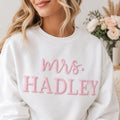 Personalized Bride Puff Print Sweatshirt, Future Mrs Last Name Shirt, Bridal Engagement Crewneck, Name Crewneck, Custom Gift for Bride