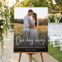 Custom Wedding Countdown Foam Board Sign, One Day Away Photo Sign, Personalized Foamcore Sign, Event Poster Sign, Wedding Decor Sign