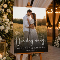 Custom Wedding Countdown Foam Board Sign, One Day Away Photo Sign, Personalized Foamcore Sign, Event Poster Sign, Wedding Decor Sign