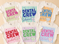 Personalized Dental Crew Shirt, Custom Dentist Office Squad Tee, Retro Striped Tooth Graphic Top, Dental Assistant Gift, Hygienist Gift