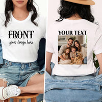 Personalized Front and Back Photo Shirt, Custom Family Group Photo Tee, Front Back Print T-Shirt, Add Your Own Text, Custom Family Gift,