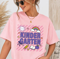 Kindergarten Teacher Shirt, Cute Teacher Tee, Colorful Pastel Rainbow Classroom Top, First Day of School Outfit, Back to School Gift