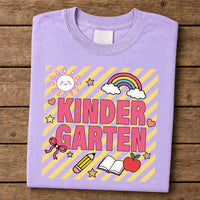 Kindergarten Teacher Shirt, Cute Teacher Tee, Colorful Pastel Rainbow Classroom Top, First Day of School Outfit, Back to School Gift