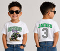 Personalized Monster Truck Shirts, Pit Crew Family Tees, 3rd Birthday Boy Outfit, Front Back Print, Gift for Toddler