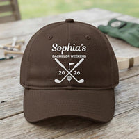 Personalized Bachelorette Golf Embroidered Hat, Custom Bride Name and Date Cap, Bridal Party Cap, Golf Weekend Trip, Bridal Shower Gift