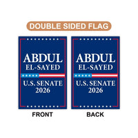 Abdul El-Sayed For Michigan Senate 2026 Garden Flag, Double Sided, 2026 Senate Flag, Elections Flag, Race Red White & Blue Flag