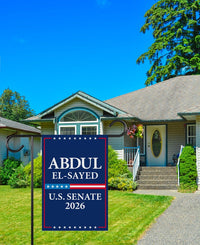 Abdul El-Sayed For Michigan Senate 2026 Garden Flag, Double Sided, 2026 Senate Flag, Elections Flag, Race Red White & Blue Flag
