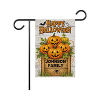 Personalized Halloween Garden Flag, 12x18 Double Sided Yard Flag, Spooky Porch Decor, Pumpkin Family Outdoor Welcome Sign, Halloween Gift