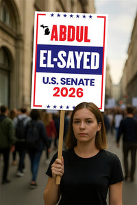Abdul El-Sayed For Michigan Senate 2026 Election Sign, Political Campaign Sign, Senate Election 2026 Race Poster Sign