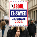 Abdul El-Sayed For Michigan Senate 2026 Election Sign, Political Campaign Sign, Senate Election 2026 Race Poster Sign