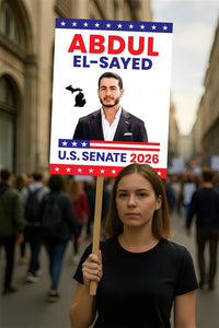 Abdul El-Sayed For Michigan Senate 2026 Election Sign, Political Campaign Sign, Senate Election 2026 Race Poster Sign