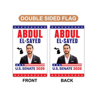 Abdul El-Sayed For Michigan Senate 2026 Garden Flag, Double Sided, 2026 Senate Flag, Elections Flag, Race Red White & Blue Flag