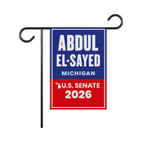 Abdul El-Sayed For Michigan Senate 2026 Garden Flag, Double Sided, 2026 Senate Flag, Elections Flag, Race Red White & Blue Flag