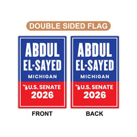 Abdul El-Sayed For Michigan Senate 2026 Garden Flag, Double Sided, 2026 Senate Flag, Elections Flag, Race Red White & Blue Flag
