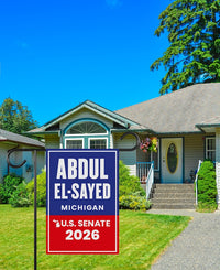 Abdul El-Sayed For Michigan Senate 2026 Garden Flag, Double Sided, 2026 Senate Flag, Elections Flag, Race Red White & Blue Flag