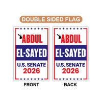Abdul El-Sayed For Michigan Senate 2026 Garden Flag, Double Sided, 2026 Senate Flag, Elections Flag, Race Red White & Blue Flag