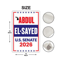 Abdul El-Sayed For Michigan Senate 2026 Garden Flag, Double Sided, 2026 Senate Flag, Elections Flag, Race Red White & Blue Flag