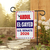 Abdul El-Sayed For Michigan Senate 2026 Garden Flag, Double Sided, 2026 Senate Flag, Elections Flag, Race Red White & Blue Flag