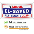 Abdul El-Sayed For Michigan U.S. Senate Banner Sign, 13 oz Waterproof US Senate Election 2026, Senate Vinyl Banner With Metal Grommets