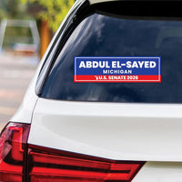 Abdul El-Sayed For Michigan Senate 2026 Vinyl Sticker, Vote Abdul El-Sayed Decal, Michigan Senate Elections 2026 Bumper Sticker, 10"x 3"
