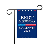 Bert Mizusawa For Virginia Senate 2026 Garden Flag, Double Sided, 2026 Senate Flag, Elections Flag, Race Red White & Blue Flag