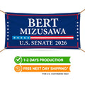 Bert Mizusawa For Virginia U.S. Senate Banner Sign, 13 oz Waterproof US Senate Election 2026, Senate Vinyl Banner With Metal Grommets
