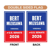 Bert Mizusawa For Virginia Senate 2026 Garden Flag, Double Sided, 2026 Senate Flag, Elections Flag, Race Red White & Blue Flag