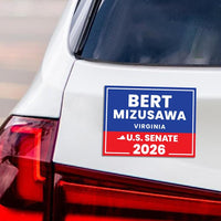 Bert Mizusawa For Virginia Senate 2026 Car Magnet - Vote Bert Mizusawa Vehicle Magnet, Virginia Senate Elections 2026 Magnet -6" x 4.5"