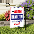 Adam Hamilton For Kansas Senate 2026 Garden Flag, Double Sided, 2026 Senate Flag, Elections Flag, Republican, Race Red White & Blue Flag