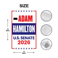 Adam Hamilton For Kansas Senate 2026 Garden Flag, Double Sided, 2026 Senate Flag, Elections Flag, Republican, Race Red White & Blue Flag