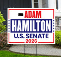 Adam Hamilton For Kansas Senate 2026 Yard Sign, Corrugated Plastic Senate Elections, Race Red White & Blue Yard Sign with Metal H-Stake