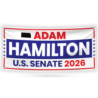 Adam Hamilton For Kansas U.S. Senate Banner Sign, 13 oz Waterproof US Senate Election 2026, Republic Party Vinyl Banner With Metal Grommets