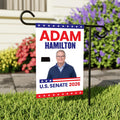 Adam Hamilton For Kansas Senate 2026 Garden Flag, Double Sided, 2026 Senate Flag, Elections Flag, Republican, Race Red White & Blue Flag