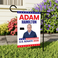 Adam Hamilton For Kansas Senate 2026 Garden Flag, Double Sided, 2026 Senate Flag, Elections Flag, Republican, Race Red White & Blue Flag