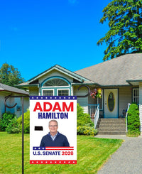 Adam Hamilton For Kansas Senate 2026 Garden Flag, Double Sided, 2026 Senate Flag, Elections Flag, Republican, Race Red White & Blue Flag