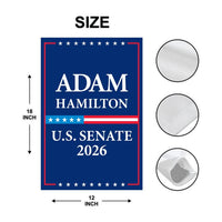 Adam Hamilton For Kansas Senate 2026 Garden Flag, Double Sided, 2026 Senate Flag, Elections Flag, Republican, Race Red White & Blue Flag