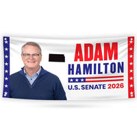 Adam Hamilton For Kansas U.S. Senate Banner Sign, 13 oz Waterproof US Senate Election 2026, Republic Party Vinyl Banner With Metal Grommets