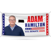 Adam Hamilton For Kansas U.S. Senate Banner Sign, 13 oz Waterproof US Senate Election 2026, Republic Party Vinyl Banner With Metal Grommets