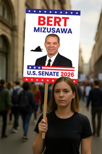 Bert Mizusawa For Virginia Senate 2026 Election Sign, Political Campaign Sign, Senate Election 2026 Race Poster Sign