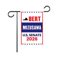Bert Mizusawa For Virginia Senate 2026 Garden Flag, Double Sided, 2026 Senate Flag, Elections Flag, Race Red White & Blue Flag