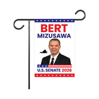 Bert Mizusawa For Virginia Senate 2026 Garden Flag, Double Sided, 2026 Senate Flag, Elections Flag, Race Red White & Blue Flag
