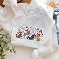 Christmas Cat Embroidered Sweatshirt, Cat Lover Hoodie, Cute Winter Kitty Shirt, Holiday Sweatshirt, Christmas Gift for Pet Lovers