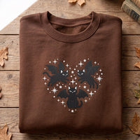 Halloween Embroidered Sweatshirt, Spooky Black Kitty Hoodie, Cute Bat Wing Design Shirt, Funny Cat Shirt, Gift for Cat Lover Spooky Season