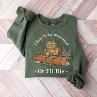 Funny Weird Stuff or I'll Die Frog Shirt, Coffee Toad Graphic Tee, Vintage Funny Tee Aesthetic, Quirky Introvert Outfit, Sarcastic Gift