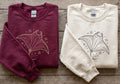 Manta Ray Embroidered Sweatshirt, Ocean Lover Hoodie, Celestial Manta Shirt, Coastal Aesthetic Shirt, Marine Life Aesthetic Gift for Her