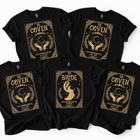 Personalized Bride Coven Bachelorette Shirt, Custom Witchy Bridal Tee, Matching Coven Crew Tee, Bachelorette Outfit, Bridal Shower Gift