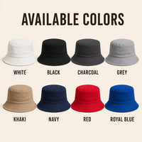 Personalized Embroidered Bucket Hat, Custom Text Logo Cotton Bucket Hat, Custom Name Summer Hat, Vacation Beach Style, Birthday Gift